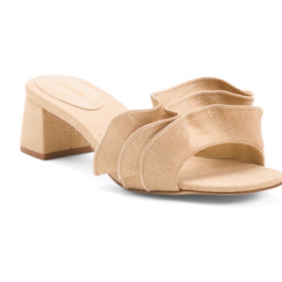 LARROUDE Made In Brazil Ruffle Heeled Sandals
